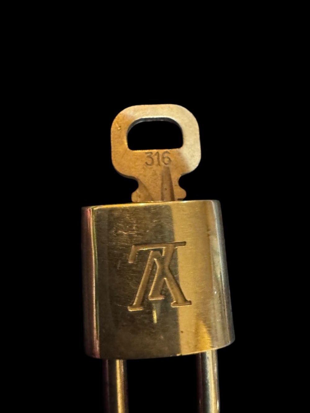 Louis Vuitton Brushed Gold Padlock with Key #316 & COA - Picture 2 of 6